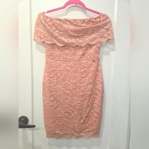 Guess Off the Shoulder Rosemary Lace Dress